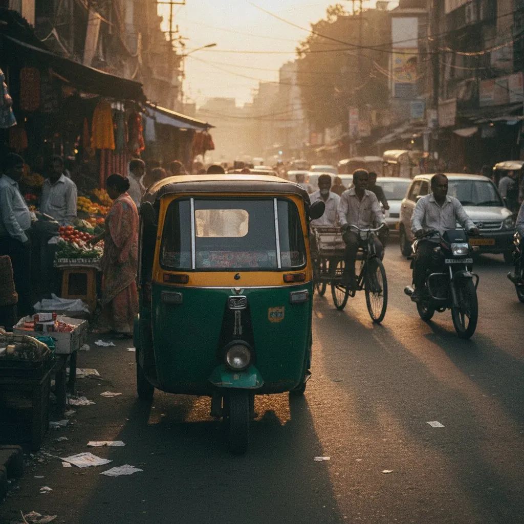 Auto-rickshaw on an Indian street